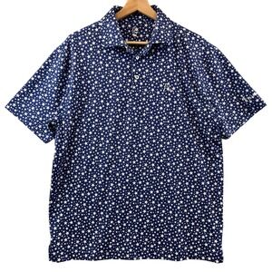 RHOBAK Men's Polo Shirt, Medium, Blue with White Stars, Transamerica‎ Logo
